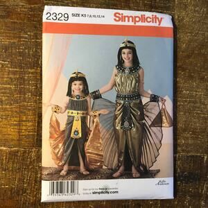 Simplicity Sewing Pattern 2329 Girls Costume Cleopatra Egyptian Queen 7-14 UNCUT
